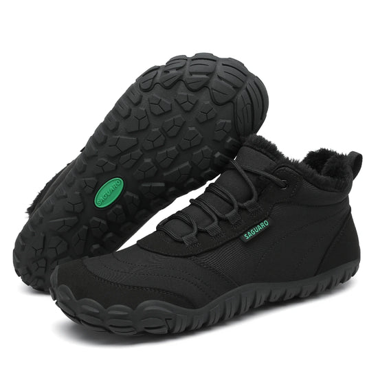 Calzado barefoot mujer para invierno con suela de caucho antideslizante multiterreno.