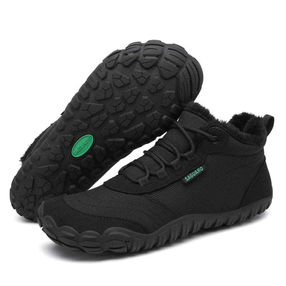 Calzado barefoot mujer para invierno con suela de caucho antideslizante multiterreno.