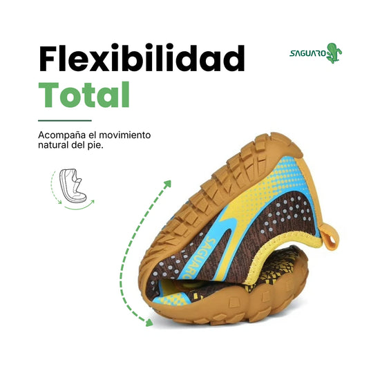 Saguaro Kids Fast I amarillo flexibilidad — zapatilla barefoot infantil amarilla suela flexible Chile