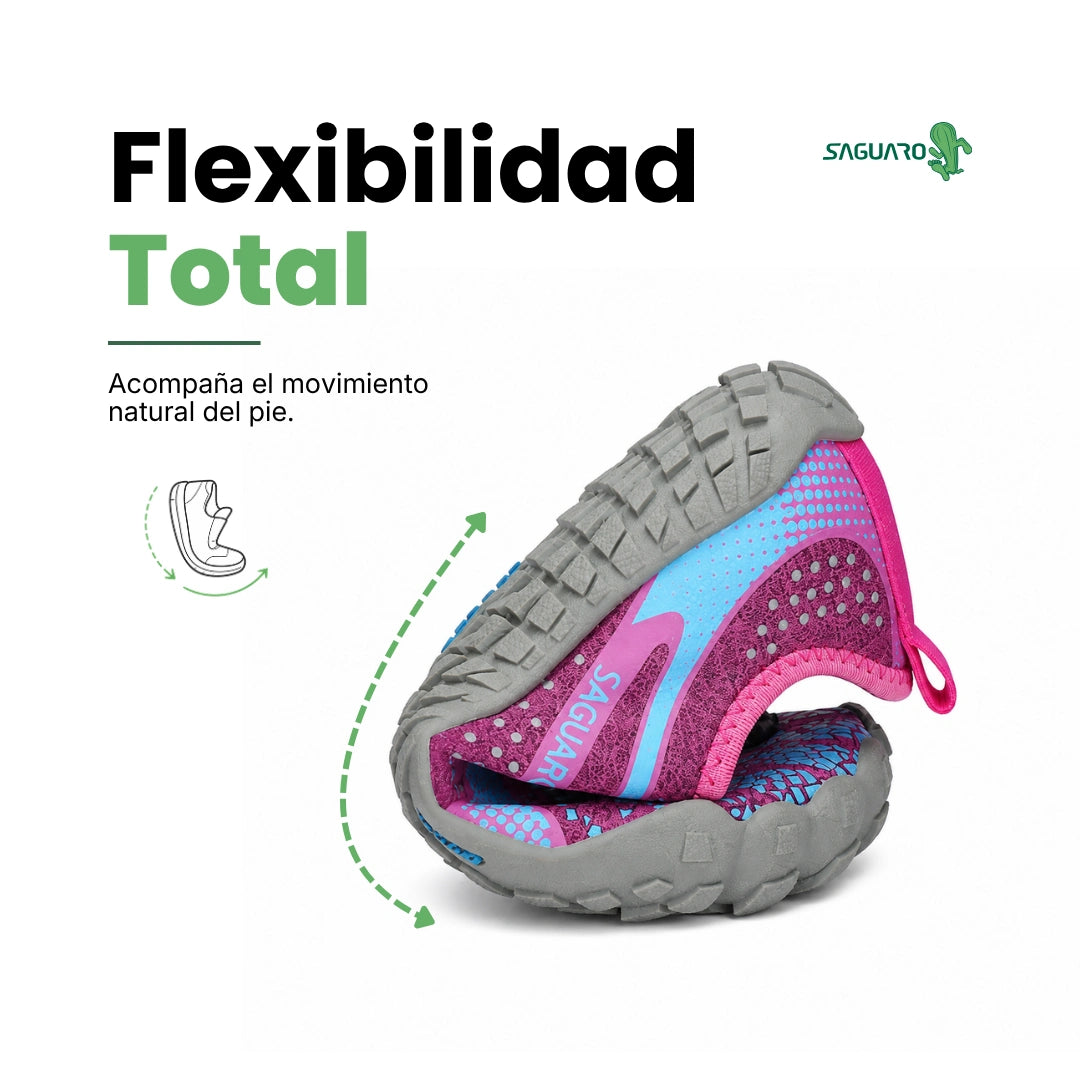 Saguaro Kids Fast I rosa flexibilidad — zapatilla barefoot infantil rosa suela flexible Chile