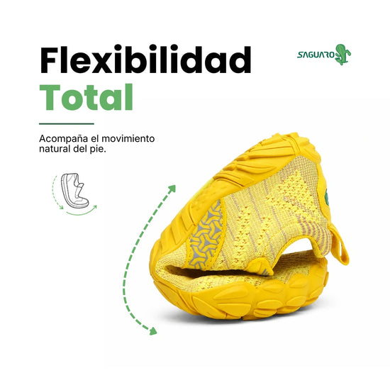 Saguaro Kids Free I amarillo flexibilidad — zapatilla barefoot infantil amarilla suela flexible Chile