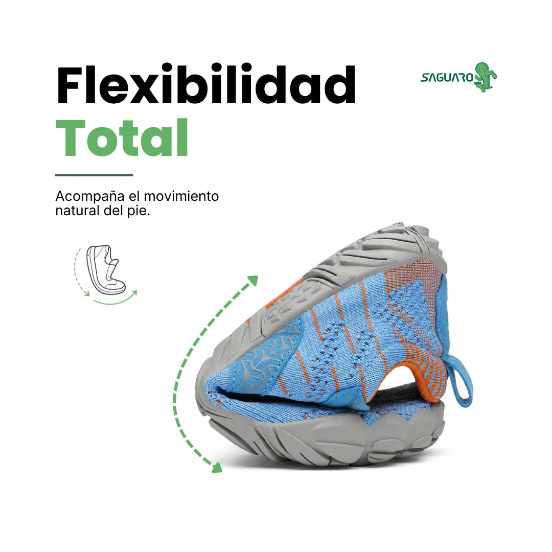 Saguaro Kids Free I celeste flexibilidad — zapatilla barefoot infantil celeste suela flexible Chile