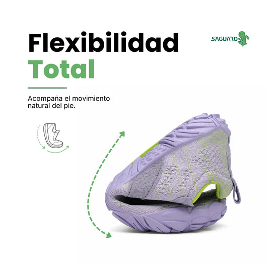 Saguaro Kids Free I purpura flexibilidad — zapatilla barefoot infantil purpura suela flexible Chile