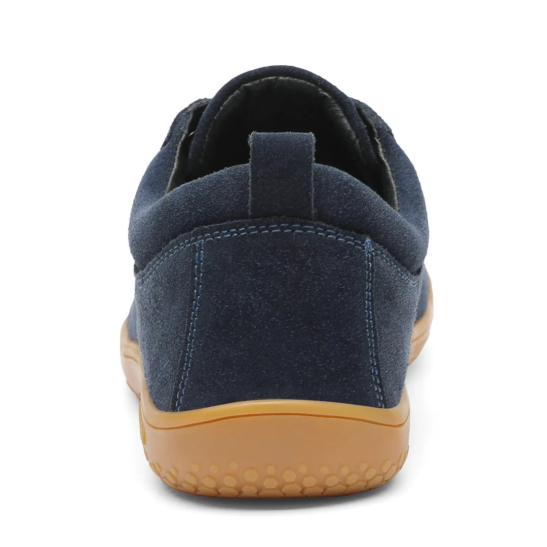 Zapato Dream I azul vista trasera con talón reforzado.