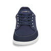 Zapatilla Saguaro Stellar II azul vista frontal resaltando puntera ancha ergonómica.