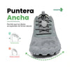 Zapatillas Smart I grises vista frontal destacando puntera ancha ergonómica.