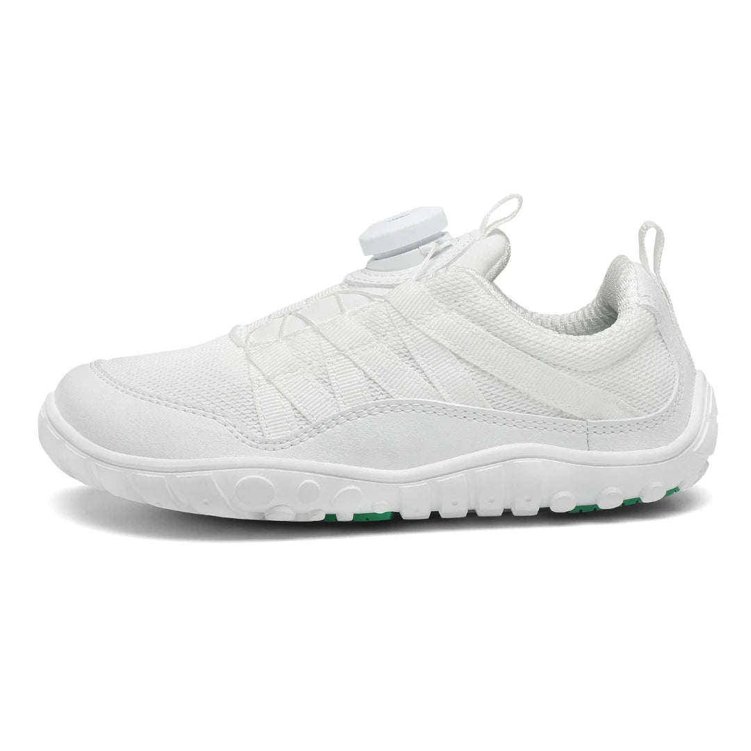 Zapatillas anchas blancas deportivas nino — calzado barefoot escolar horma ancha Chile