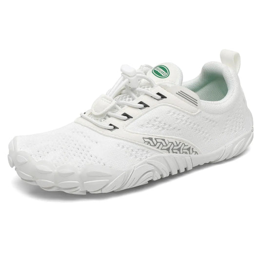 Zapatillas barefoot Saguaro Kids Free I blancas vista principal infantil