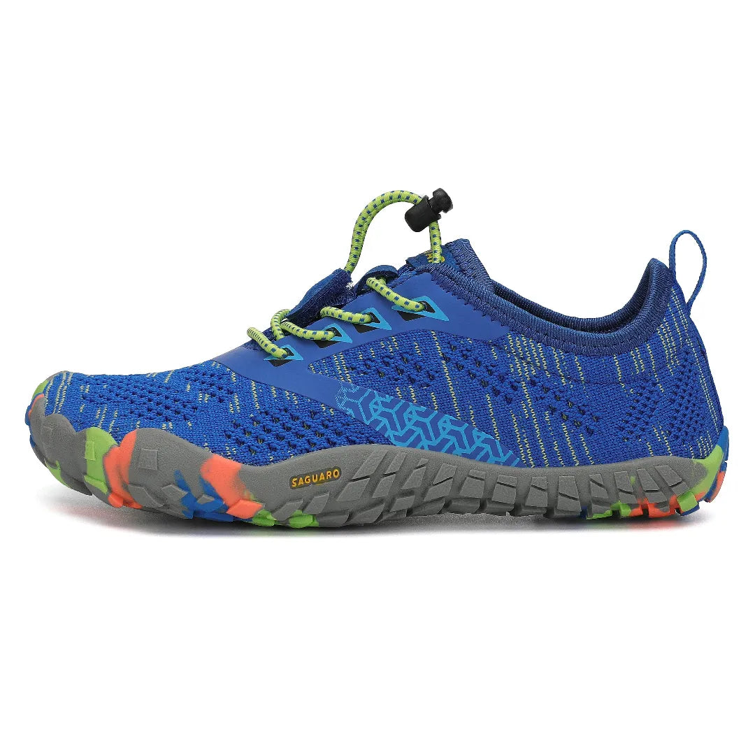 Zapatillas barefoot Saguaro Kids Smart I azules vista lateral externa