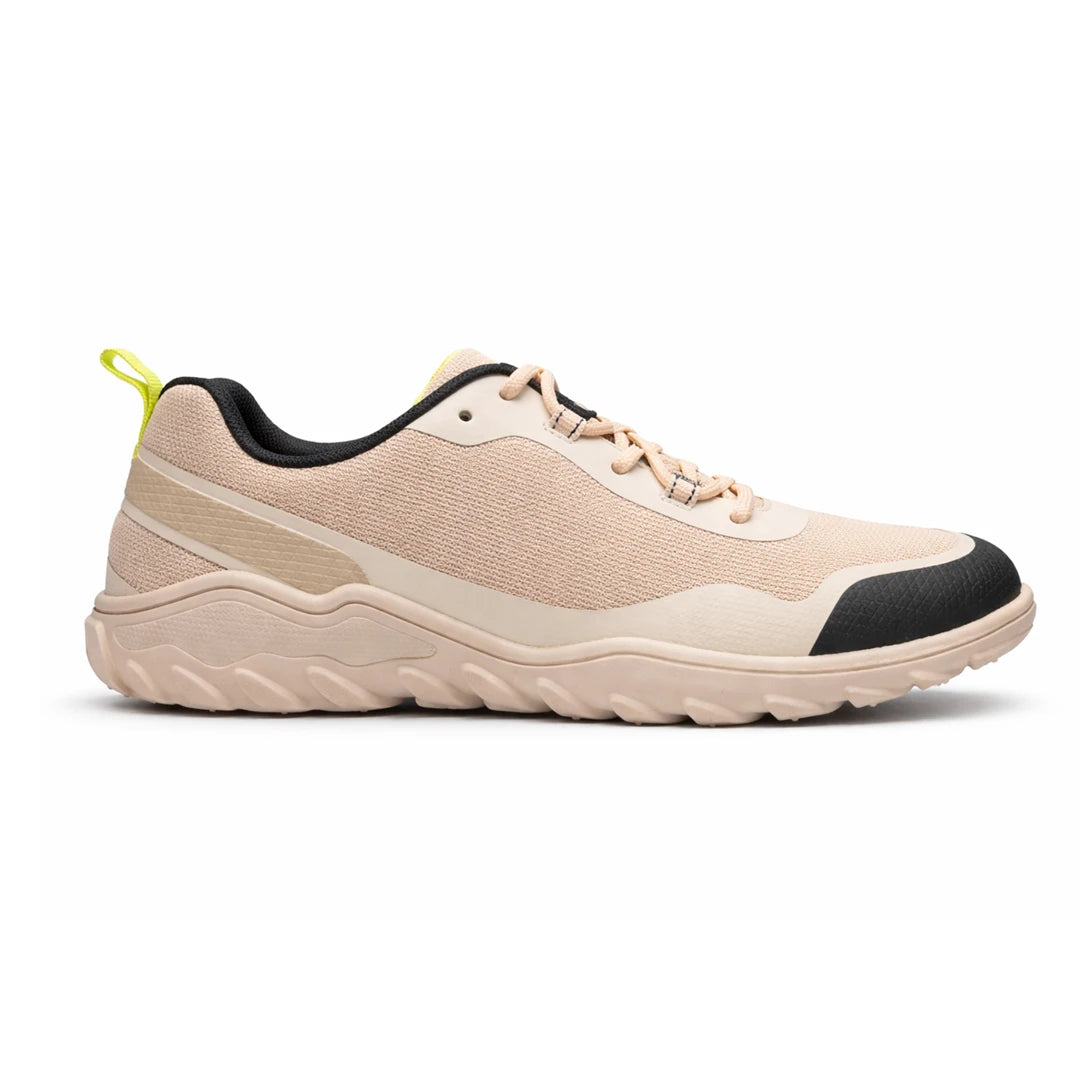 Zapatillas de horma natural Sowilo Algiz color beige, calzado respetuoso que permite el movimiento libre del mediopié.